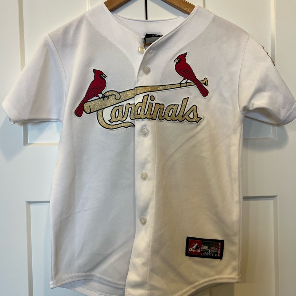 Majestic White Cardinals Kids Jersey
